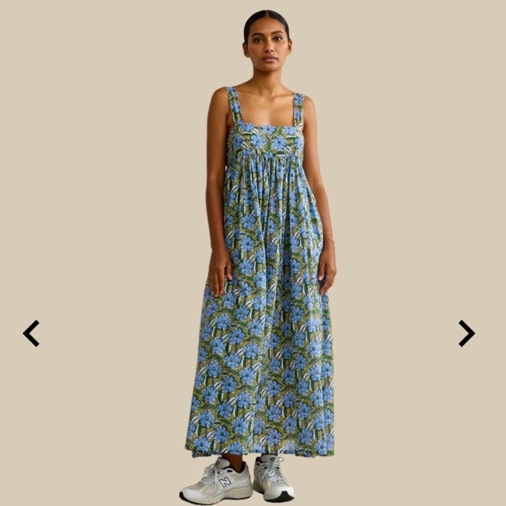 Bellerose Blue and Green Floral Maxi Dress